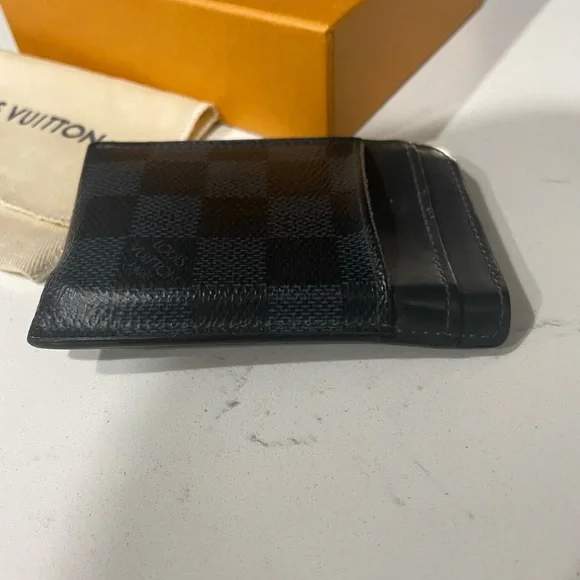 Louis Vuitton Blue Pince Damier Cobalt Card Holder Wallet